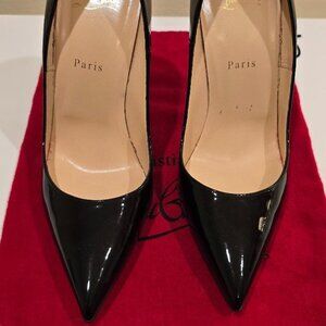Christian Louboutin Iriza Half d'Orsay Pointed Toe Heels Iconic Red Sole
